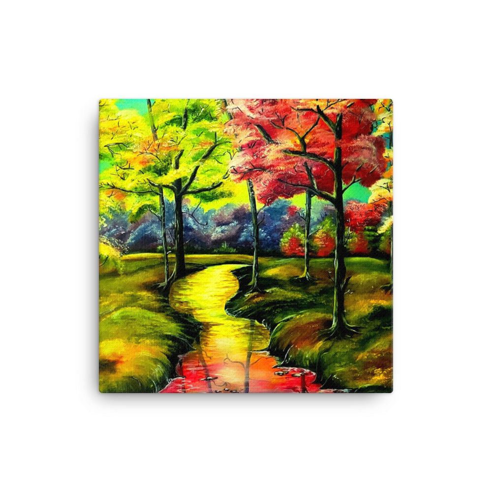 Lauren T Smith Art Studio Gift Shop 16″×16″ The Celebration of Nature, Nature Painting, Vibrant Painting, Acrylic painting