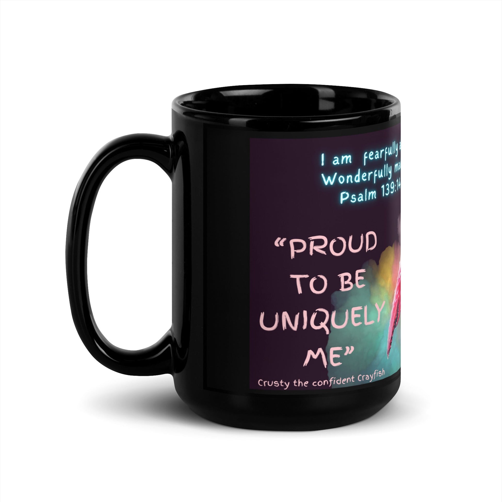 Lauren T Smith Art Studio Gift Shop Black Glossy Mug, bird mug, animal lovers mug, unique mug, art mug, colorful mug, inspirational mug, collectible mug, fun mug, funny mug, original mug, tea cup, designer mugLauren T Smith Art Studio Gift Shop Black Glossy Mug