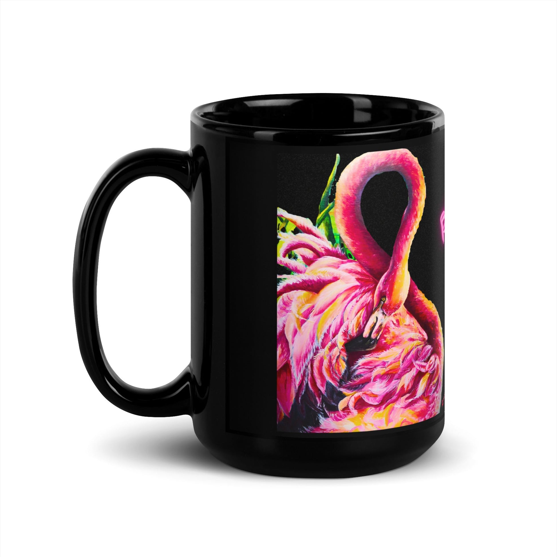 Lauren T Smith Art Studio Gift Shop Black Glossy Mug, bird mug, animal lovers mug, unique mug, art mug, colorful mug, inspirational mug, collectible mug, fun mug, funny mug, original mug, tea cup, designer mugLauren T Smith Art Studio Gift Shop Black Glossy Mug