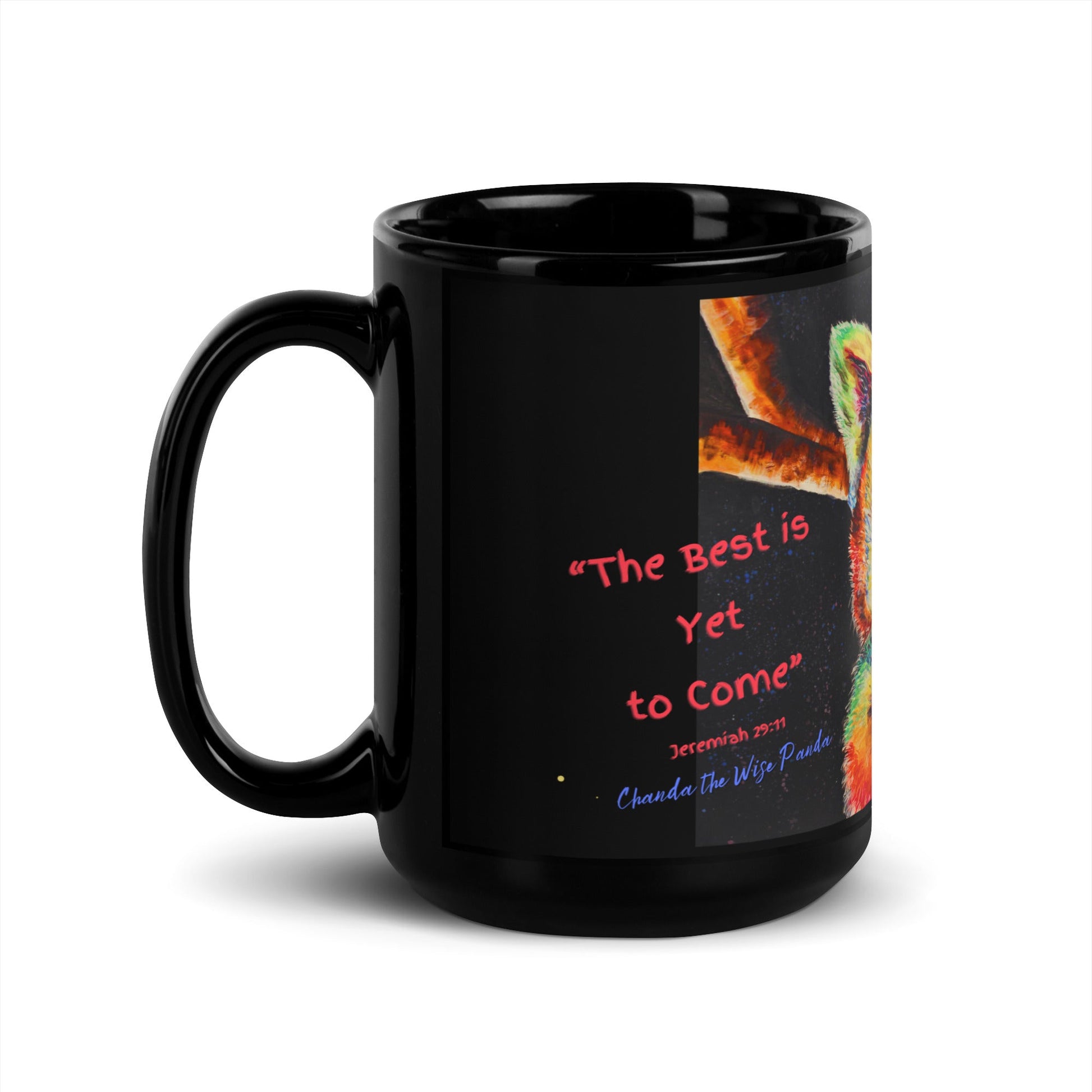 LLauren T Smith Art Studio Gift Shop Black Glossy Mug, bird mug, animal lovers mug, unique mug, art mug, colorful mug, inspirational mug, collectible mug, fun mug, funny mug, original mug, tea cup, designer mugauren T Smith Art Studio Gift Shop Black Glossy Mug